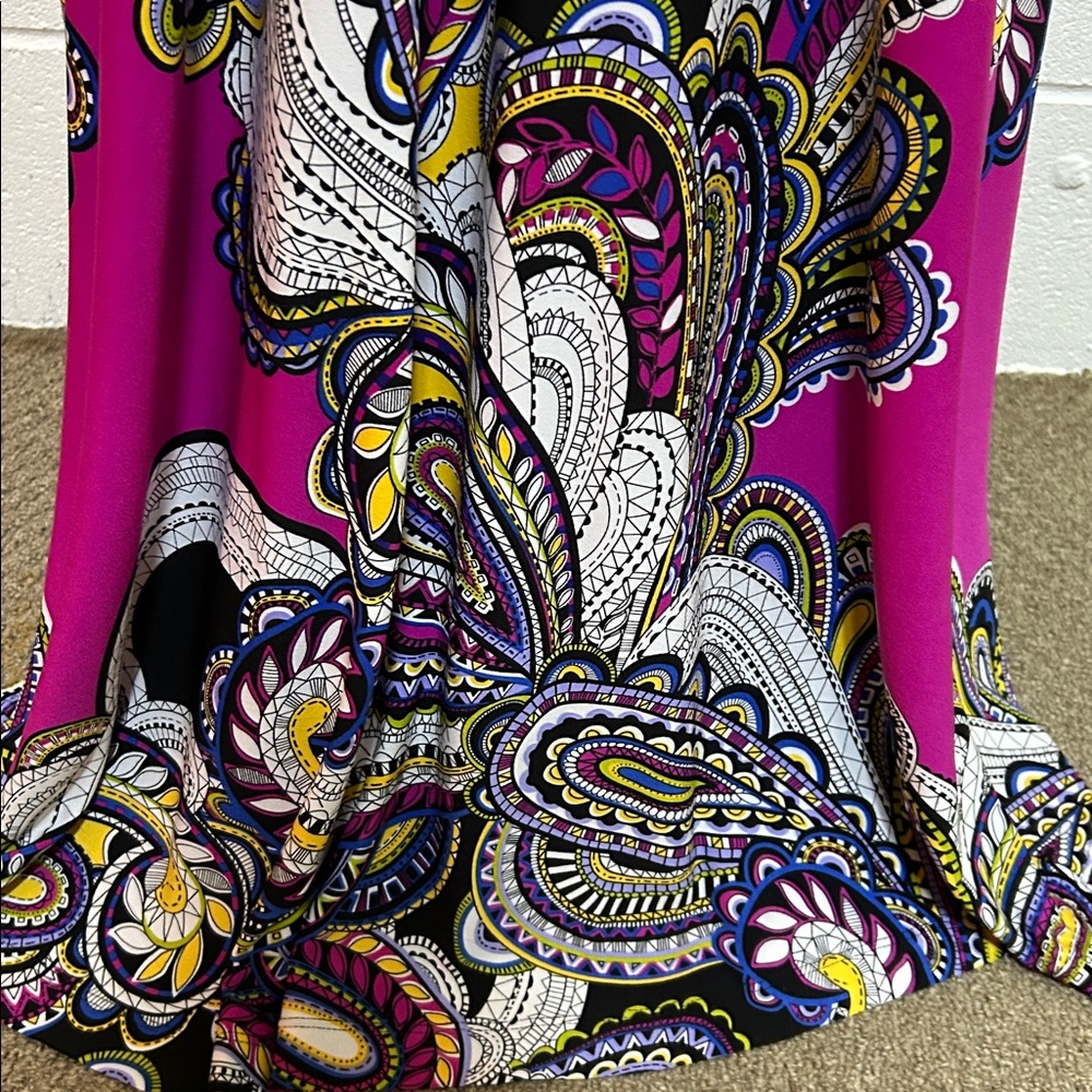 Ronni Nicole Magenta Paisley Halter Maxi Dress XL - Picture 5 of 8